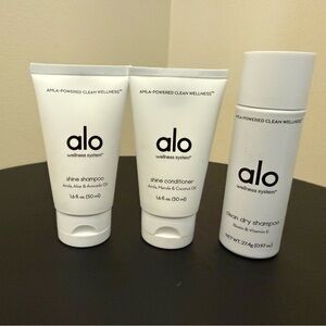 ALO Yoga White Skincare Trio - Shine Shampoo, Conditioner, Dry Shampoo